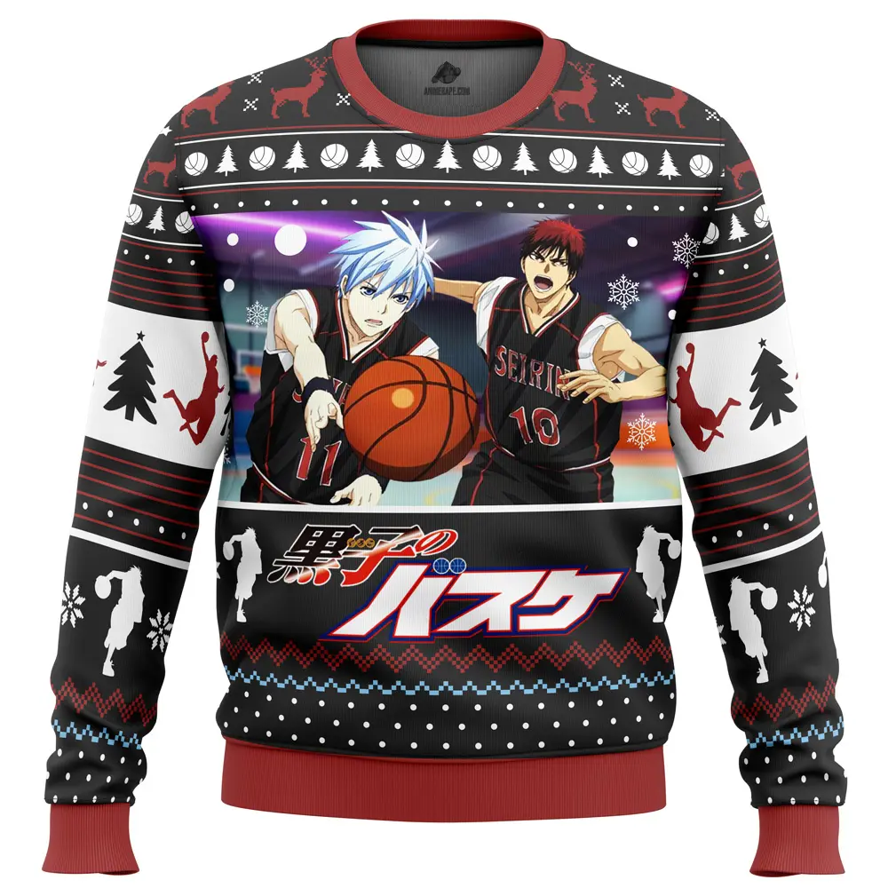 Tetsuya and taiga kuroko’s basketball ugly christmas sweater